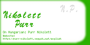 nikolett purr business card